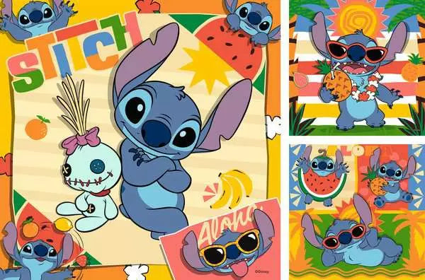 Puzzle Aloha ! / Disney Stitch (3 x 49 pièces)