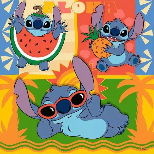 Puzzle Aloha ! / Disney Stitch (3 x 49 pièces)