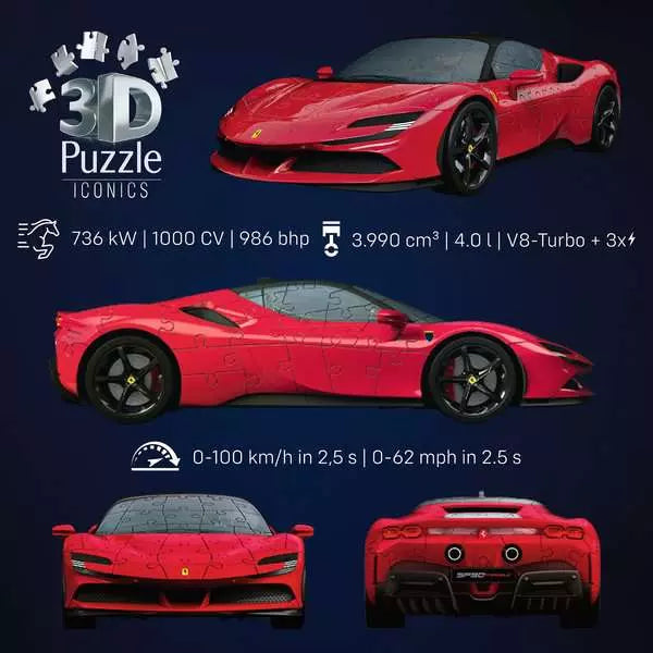 Puzzle 3D Véhicules Ferrari SF90 Stradale (108 pièces)