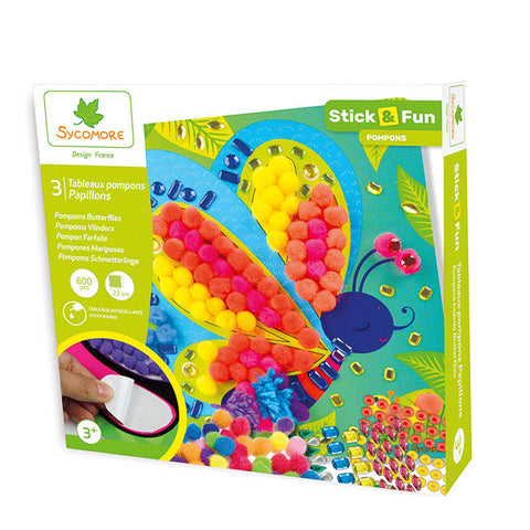 3 Tableaux Pompons Papillons (3+)