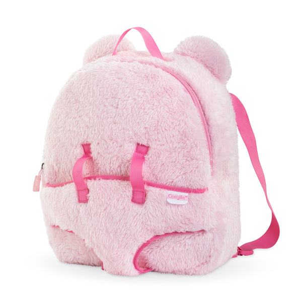 Sac-à-Dos Porte-Poupon Peluche Rose pour poupon 30 cm (3+)