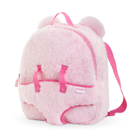 Sac-à-Dos Porte-Poupon Peluche Rose pour poupon 30 cm (3+)