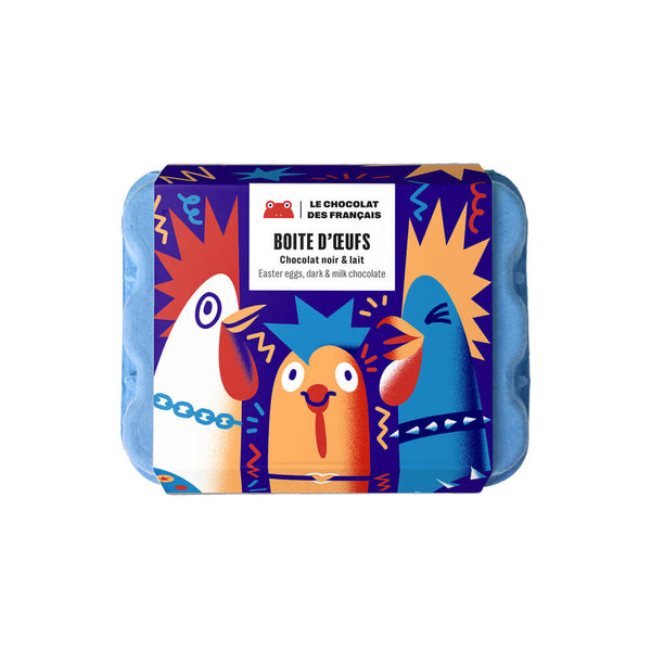 Boîte de 12 Œufs assortis Chocolat Lait et noir