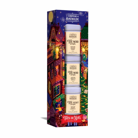 Coffret Thés de Noël en boîtes métal 3 x 25g