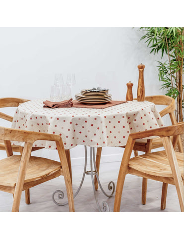 Nappe enduite Lorette Rose ronde 150cm