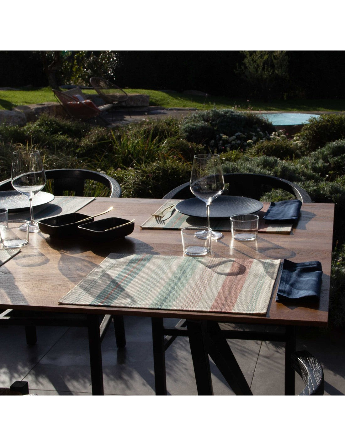 Lot de 2 Sets de table St Jean de Luz Aqua