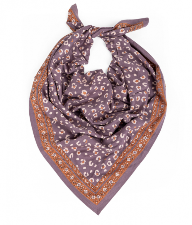 Grand Foulard Léopard Bengal Sureau