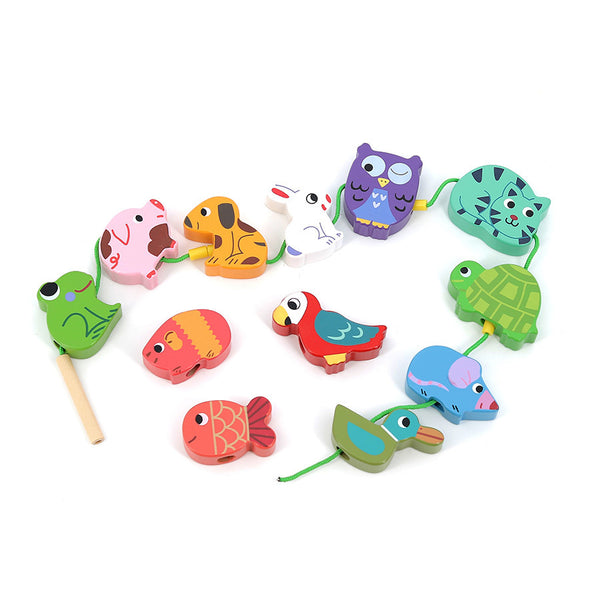Perles en bois - Animaux familiers (18m+)