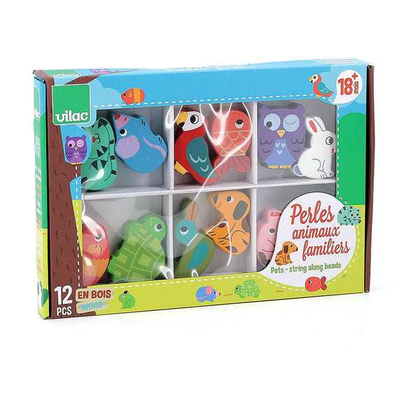 Perles en bois - Animaux familiers (18m+)
