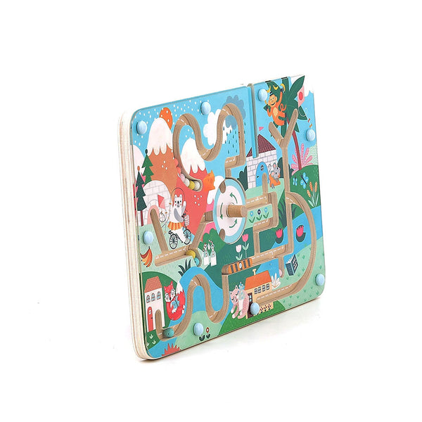 Labyrinthe magnétique en bois - Animaux rigolos (2+)