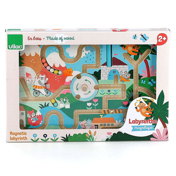 Labyrinthe magnétique en bois - Animaux rigolos (2+)