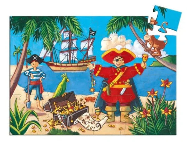 Puzzle silhouette - le Pirate et son trésor (36 pièces)