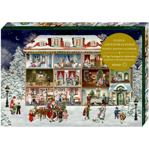 Puzzle Calendrier de l’Avent Merveilleuse Maison de Noël (1000 pièces)