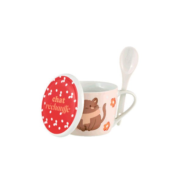 Bol à Soupe avec couvercle "Chat réchauffe!"