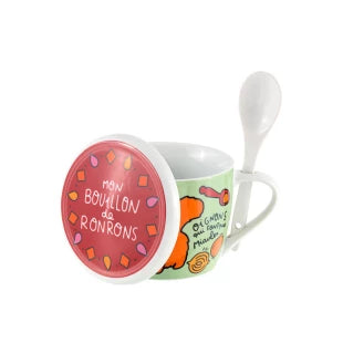Bol à Soupe avec couvercle "Mon bouillon de ronrons"
