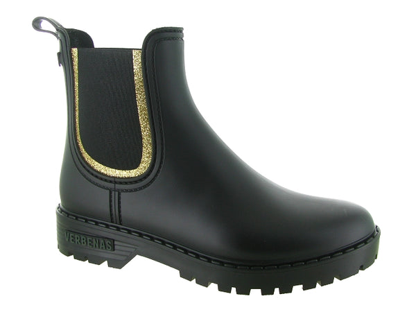 Bottes de Pluie Noir Mat et Glitter Or (du 36 au 42)