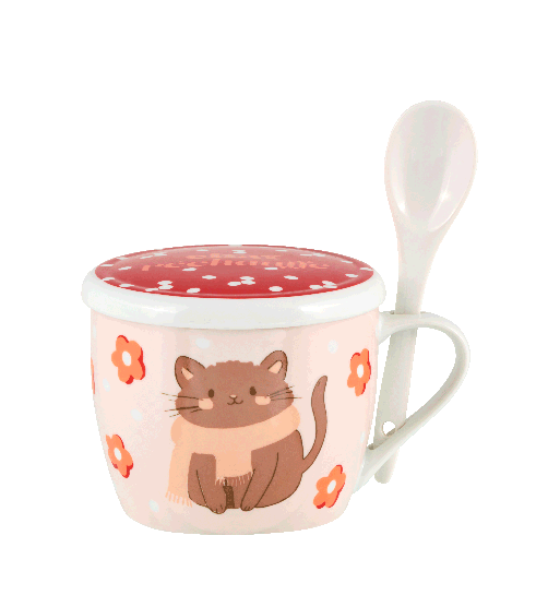 Bol à Soupe avec couvercle "Chat réchauffe!"