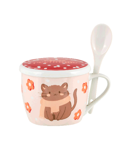 Bol à Soupe avec couvercle "Chat réchauffe!"