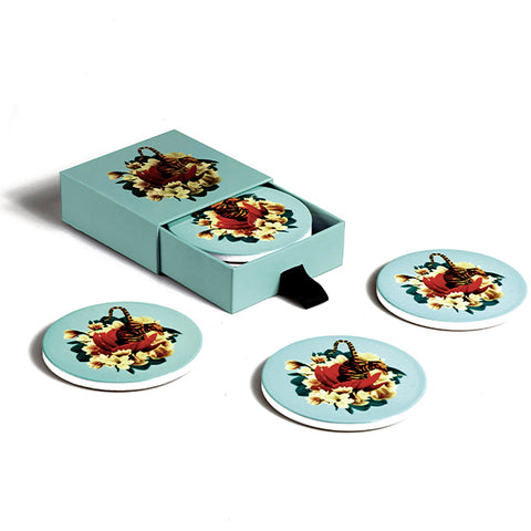 Set de 4 Dessous-de-verre Tiger Flower