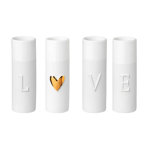 Set de 4 Mini Vases Love