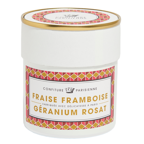 Confiture Fraise-Framboise-Géranium Rosat 250g