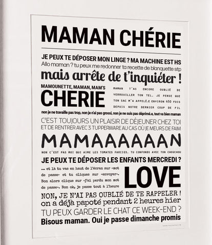 Affiche Maman Chérie 24x30 cm