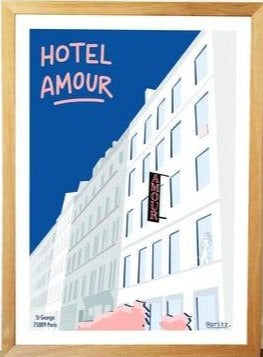 Affiche Hôtel Amour Paris 21x30 cm