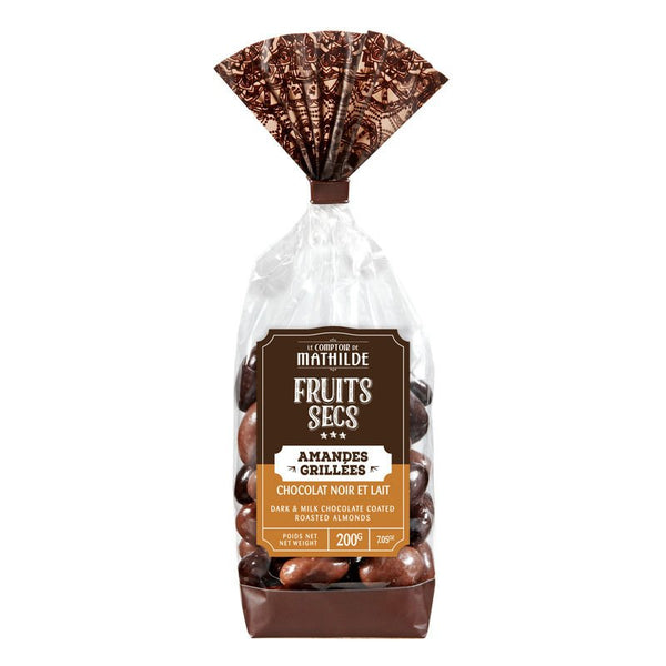 Amandes grillées Noir et Lait (200g)