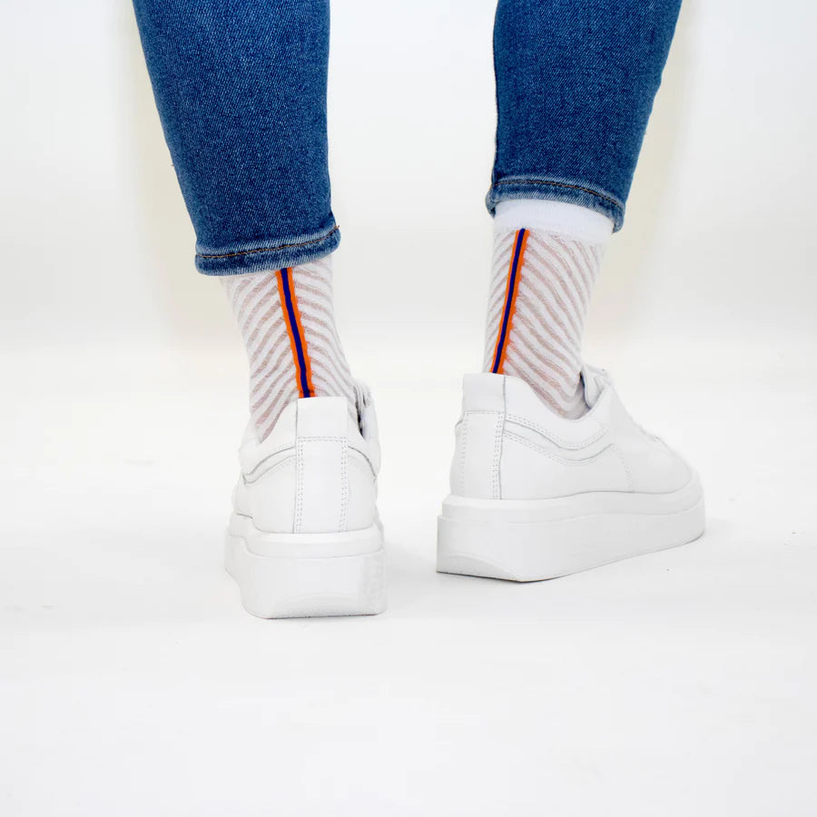 Chaussettes Be Trendy Rayures Blanches