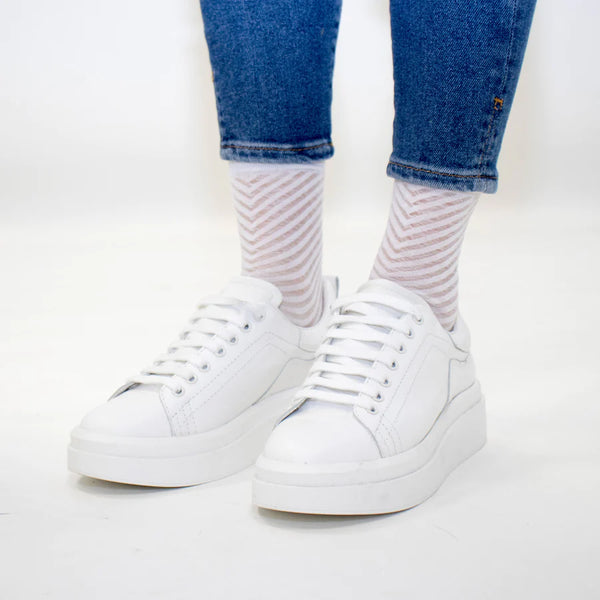 Chaussettes Be Trendy Rayures Blanches