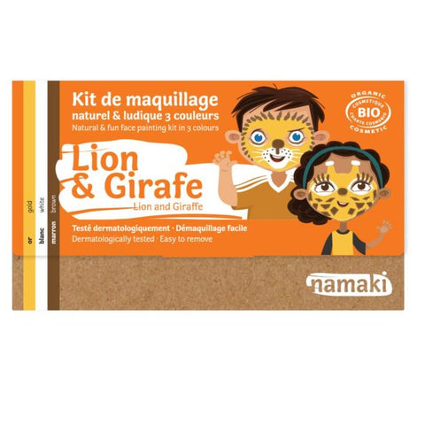 Kit de maquillage 3 couleurs Lion ou Girafe Bio